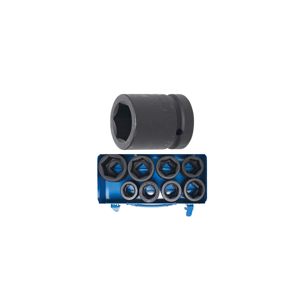 Coffret 8 douilles courtes 1 pouce 27 à 50mm