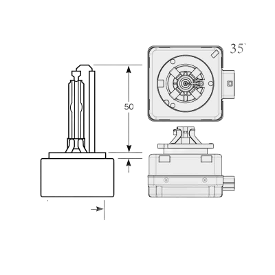 Vues détaillée de la Lampe D1S 4300k Pk32d-2 35w
