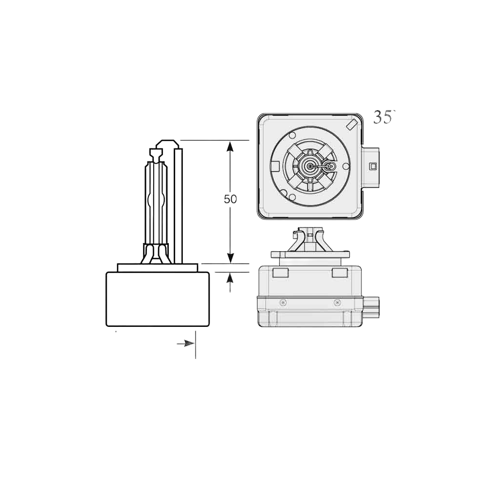 Vues détaillée de la Lampe D1S 4300k Pk32d-2 35w