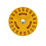 Vue de face de la gomme enlève autocollants Ø 100 mm pour perceuse