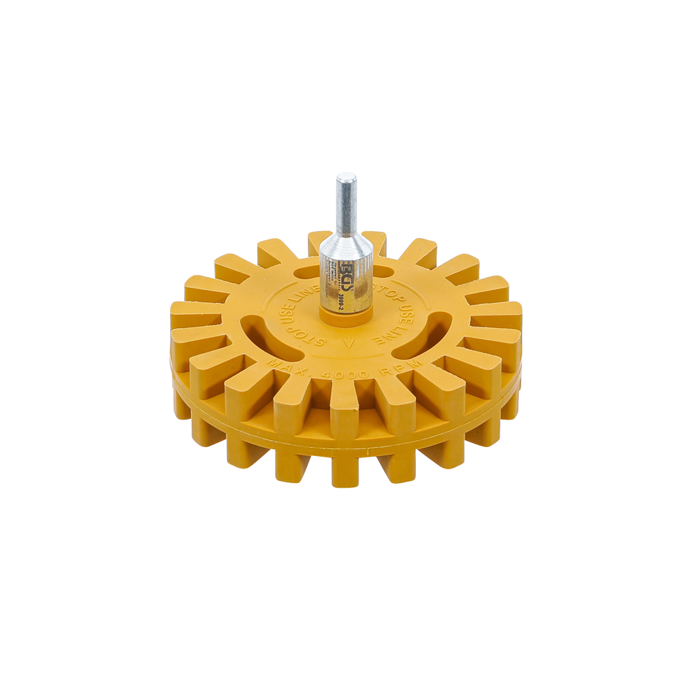 Gomme enlève autocollants Ø 100 mm pour perceuse
