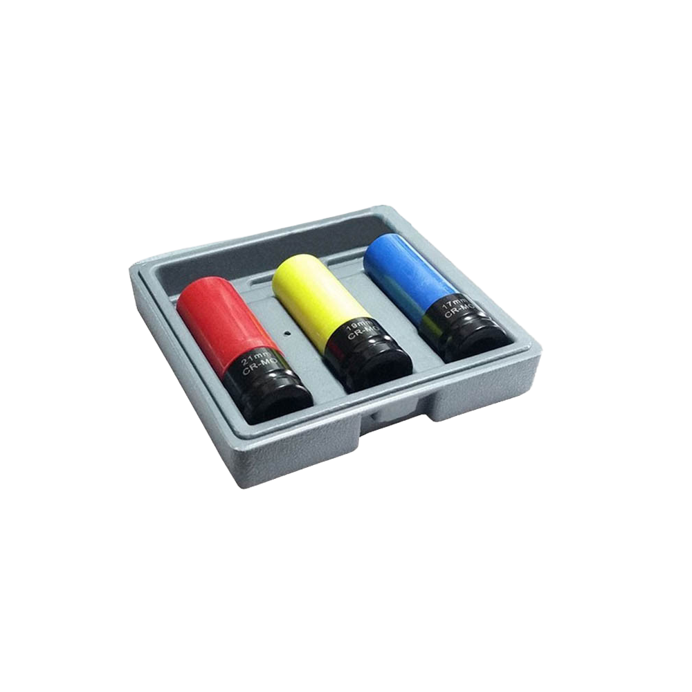 Coffret douilles impact 17 19 21mm avec protection